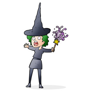 300x300 Halloween Witch Cartoon Girl Royalty Free Stock Image