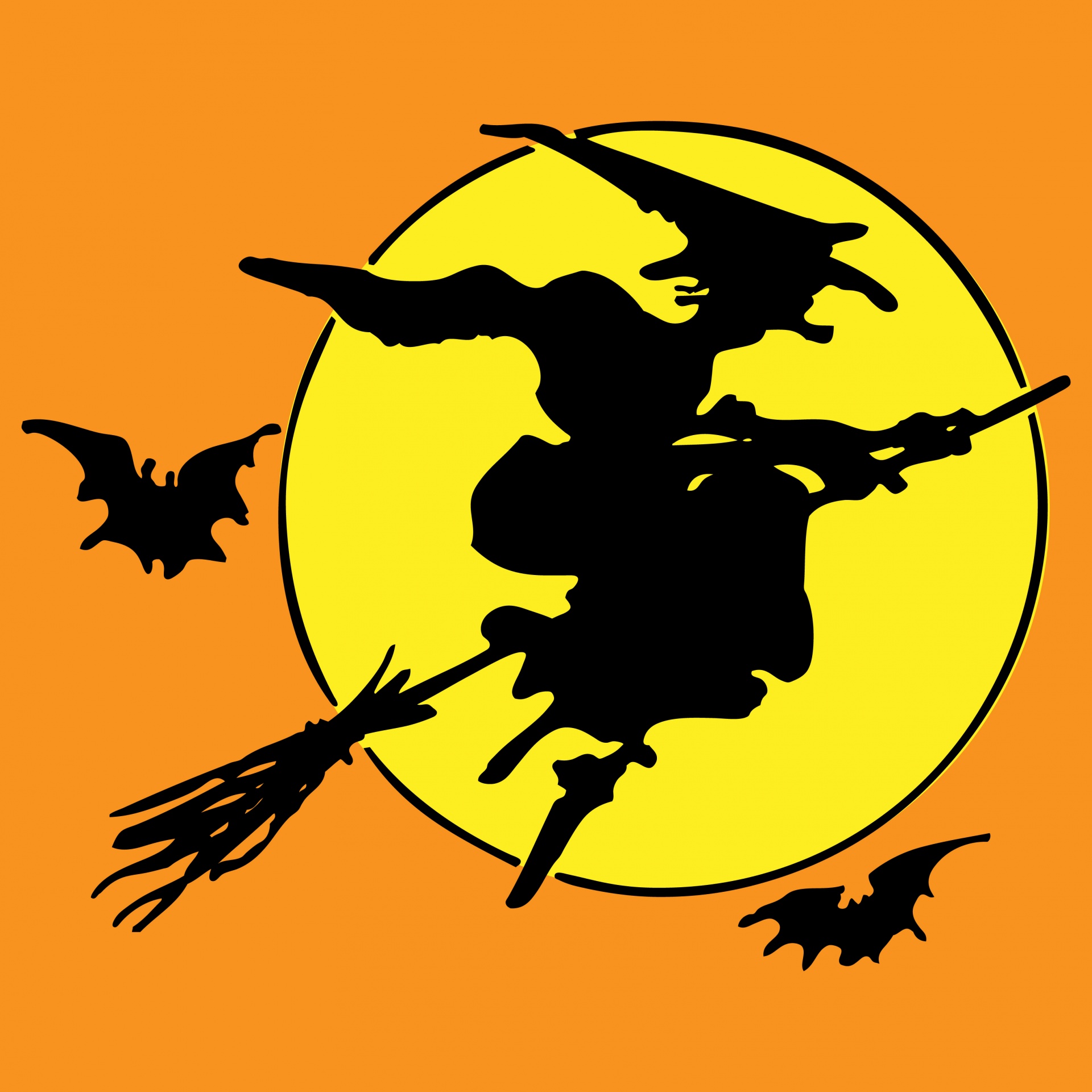 1920x1920 Halloween Witch On Broomstick Free Stock Photo