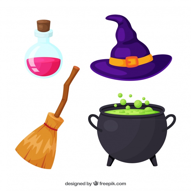 626x626 Pack Of Halloween Witch Elements Vector Free Download
