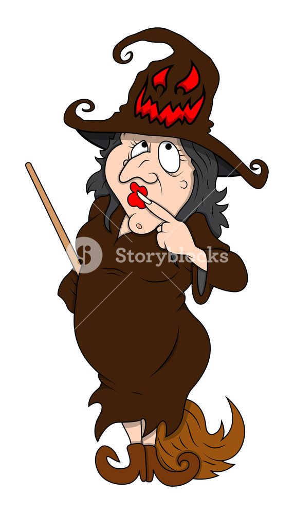 572x1000 Fat Ugly Witch Standing With Broom Stick