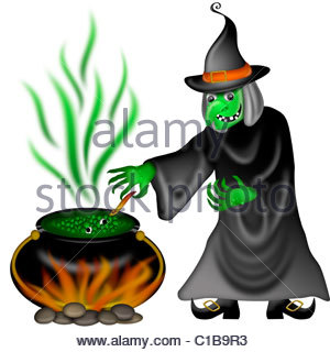 300x320 Face Halloween Warts Witchcraft Wizard Witch Green Greeting