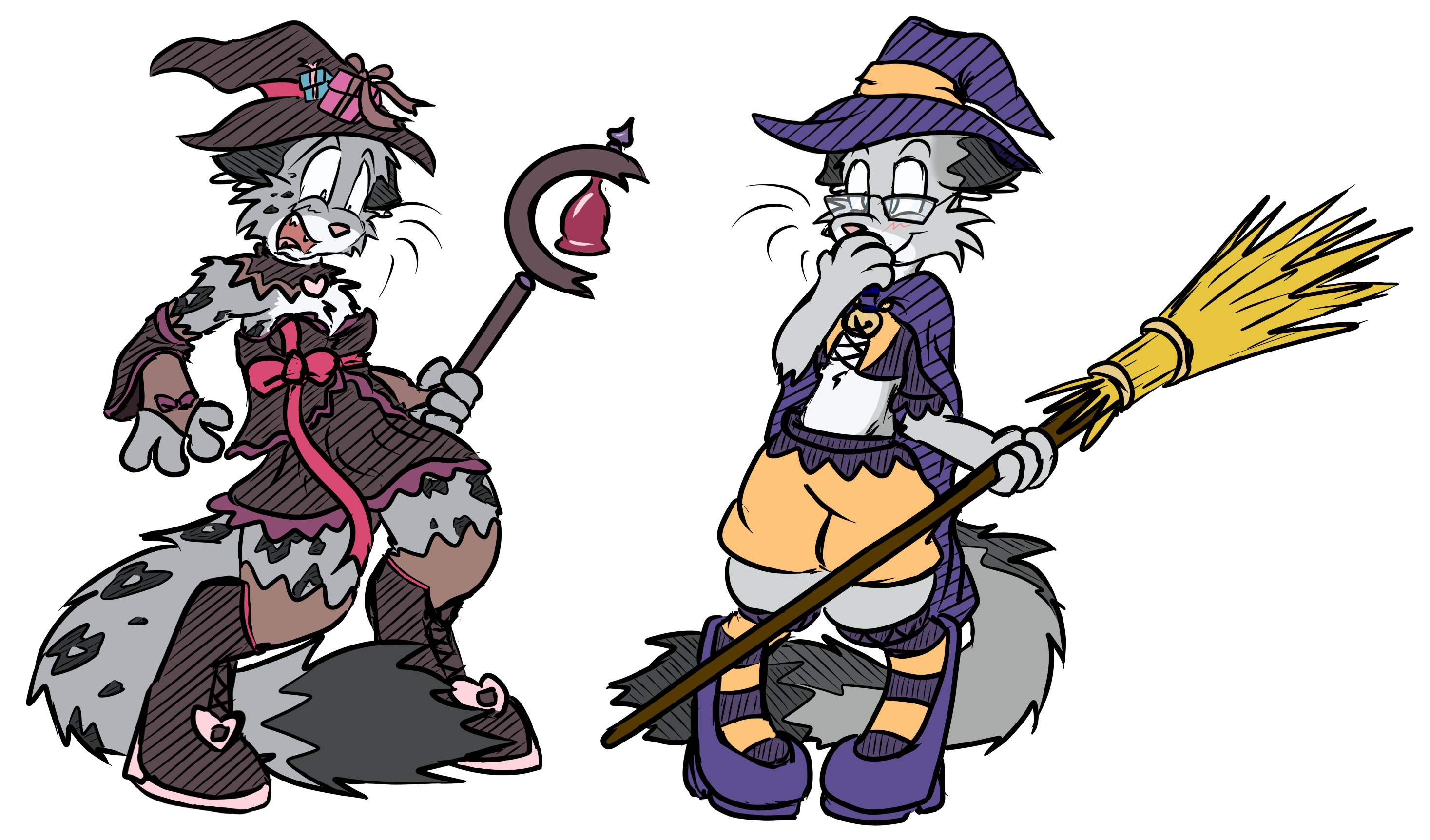 2934x1723 Halloween Witches By Virmir Amp Bluedragon62 Weasyl