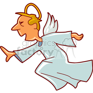300x300 Royalty Free A Male Angel With A Halo Saying Stop 156241 Vector