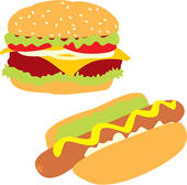 170x168 Clipart Of Isolated Hot Dog And Hamburger K3525703