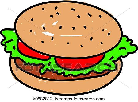 450x331 Clip Art Of Burger K0582812