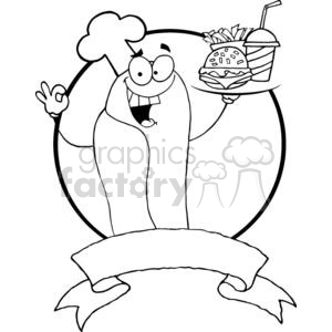 300x300 Royalty Free Banner Hot Dog Chef Holder Plate Of Hamburger