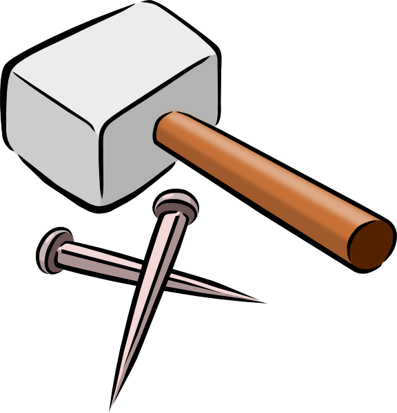 576x600 Snarkhunter Hammer And Nails Clip Art Free Vector 4vector