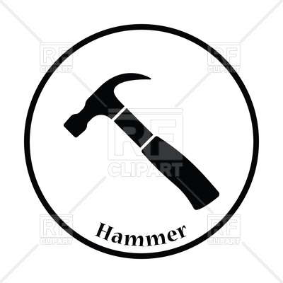 400x400 Thin Circle Design Icon Of Hammer Royalty Free Vector Clip Art