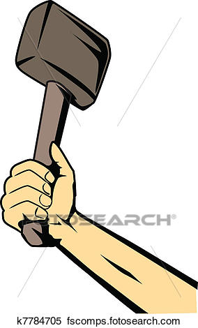 284x470 Clipart Of Hand With Hammer K7784705