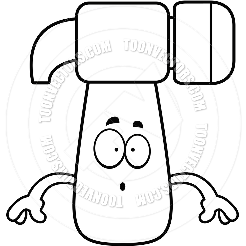 940x940 Cartoon Hammer Surprised (Black And White Line Art) By Cory Thoman