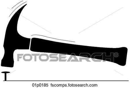 450x306 Clipart Of Hammer And Nail 01p0185