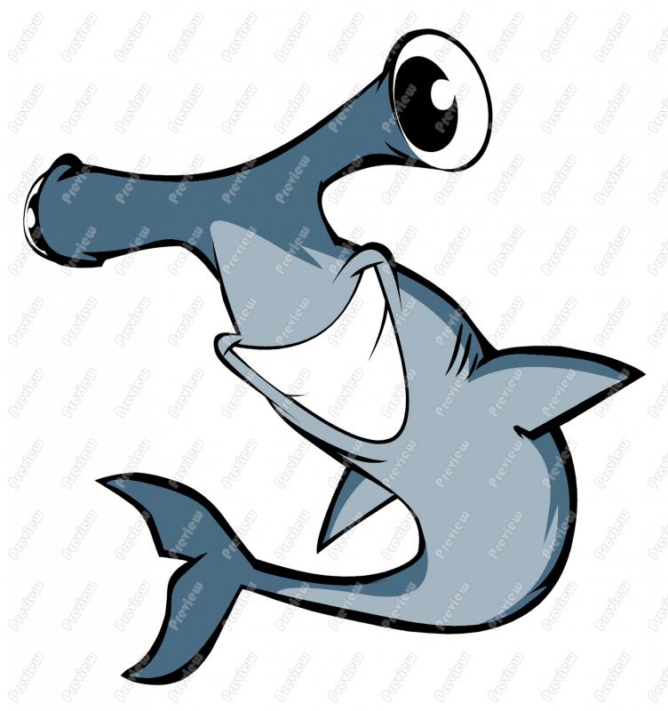 752x800 Hammer Head Shark Character Clip Art