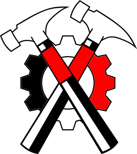 445x500 Pink Floyd Clipart Crossed Hammers