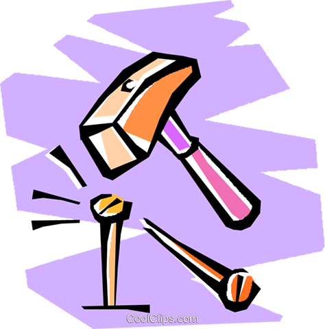 474x480 Hammer And Nails Royalty Free Vector Clip Art Illustration