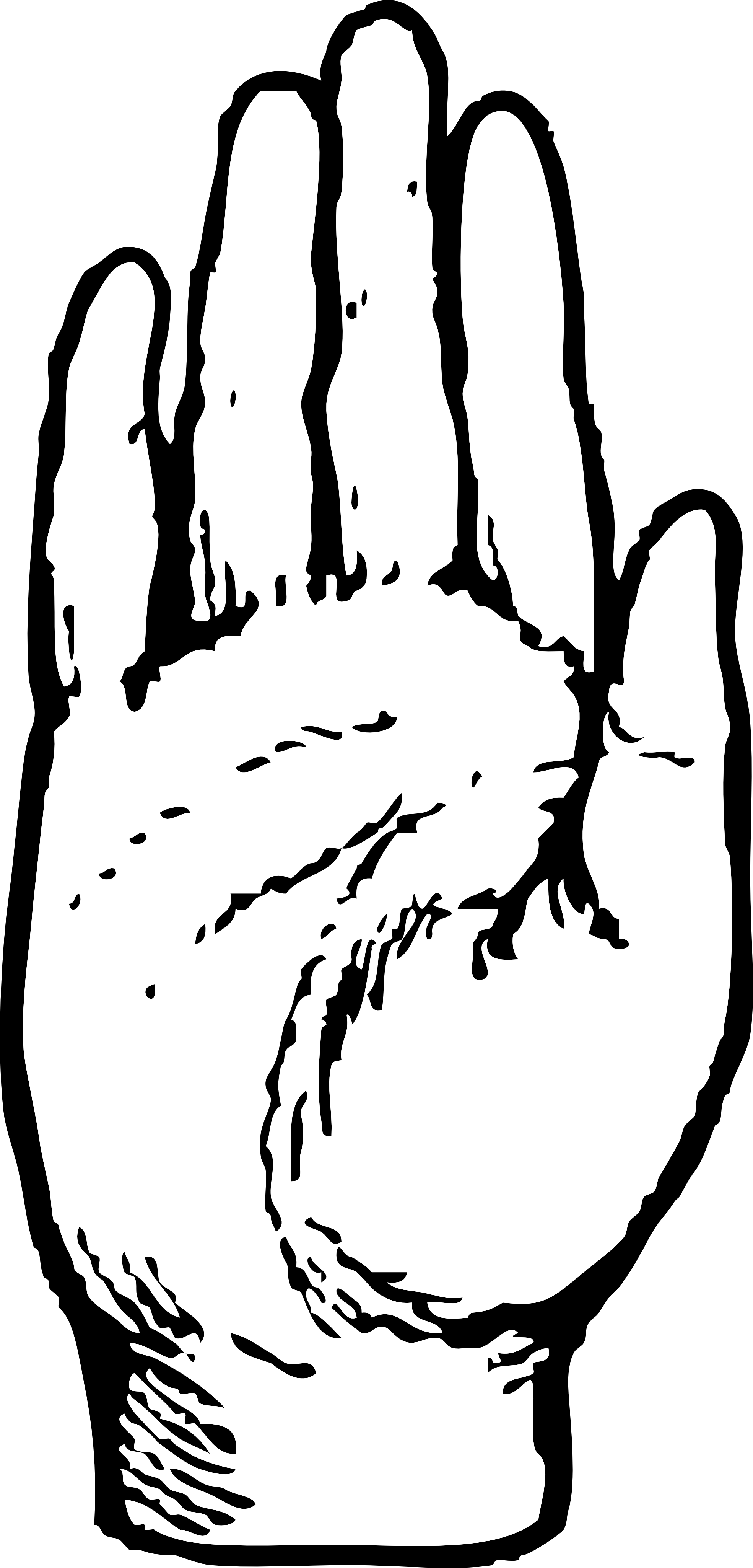 1969x4098 Hand Black And White Black And White Hand Clipart 2