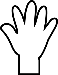 230x297 White Hand Print Clip Art