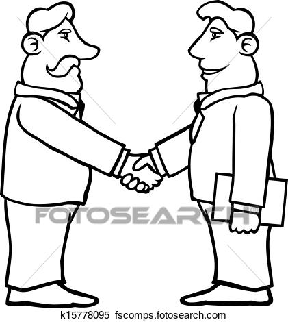 421x470 Clipart Of Black And White Business Men Shaking Hands K15778095