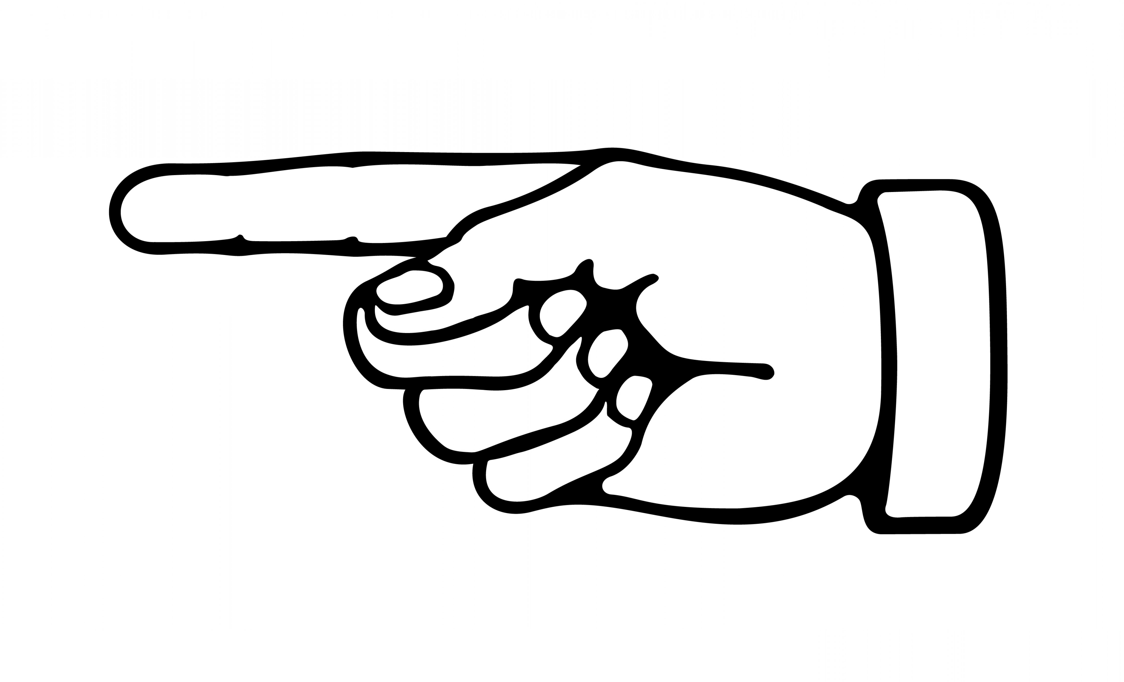 4389x2664 Black And White Hand Pointing Clipart