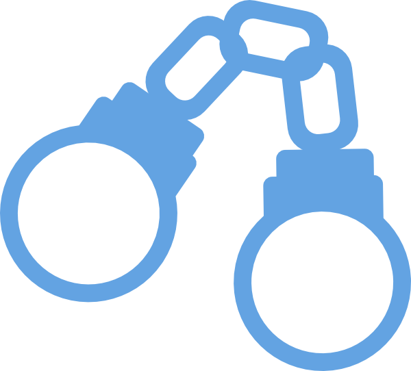 600x542 Handcuffs Light Blue Cartoon Closed Clip Art