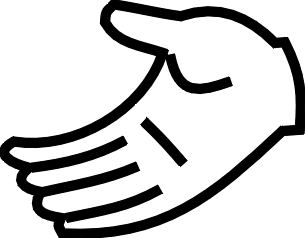 305x238 Left Hand Clip Art Outline Handprint Clipart Thank You