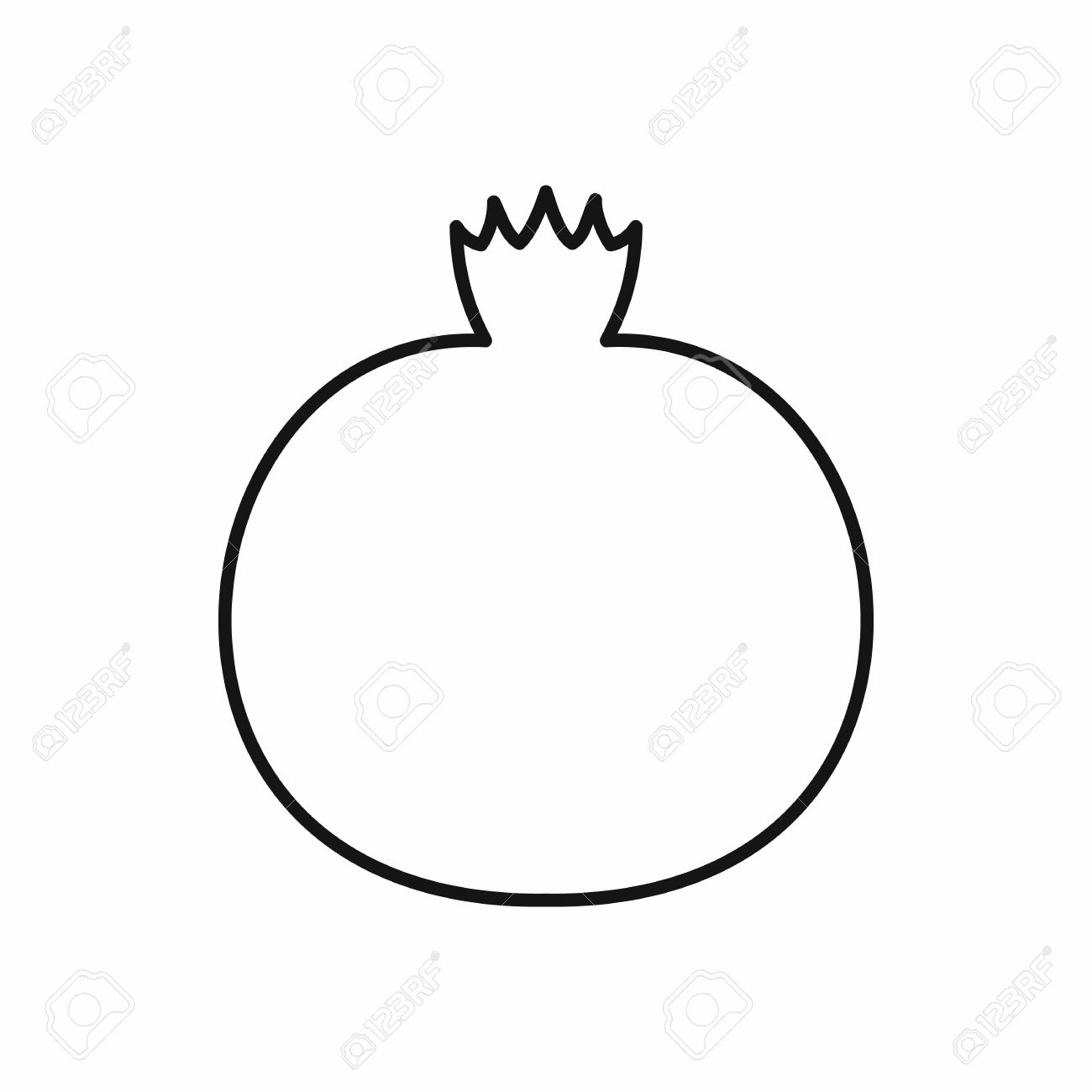 1300x1300 Pomegranate Clipart Outline
