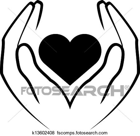 450x436 Clip Art Of Hands Holding Heart K13602408