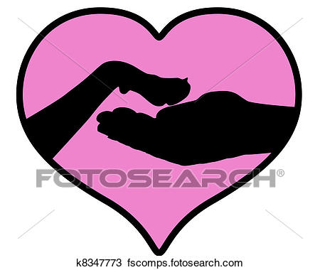 450x380 Clipart Of Paw In Hand K8347773