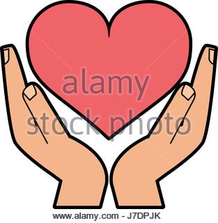 313x320 Hand Holding Heart Cartoon Icon Image Stock Vector Art