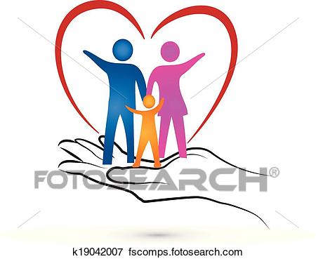 450x369 Clip Art Of Family Heart And Hand Logo K19042007