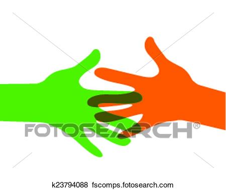 450x379 Clip Art Of Hands Reaching Out K23794088