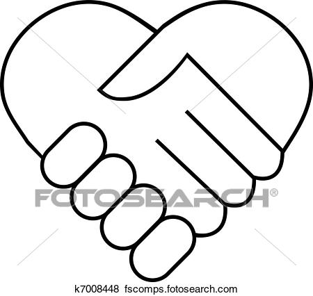 450x426 Clip Art Of Hand Shake K7008448