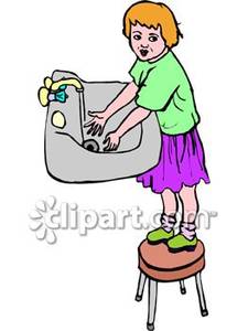 225x300 Girl, Standing On A Stool, Washing Her Hands