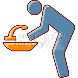 300x300 Royalty Free Cartoon Person Washing Their Hands 155037 Vector Clip