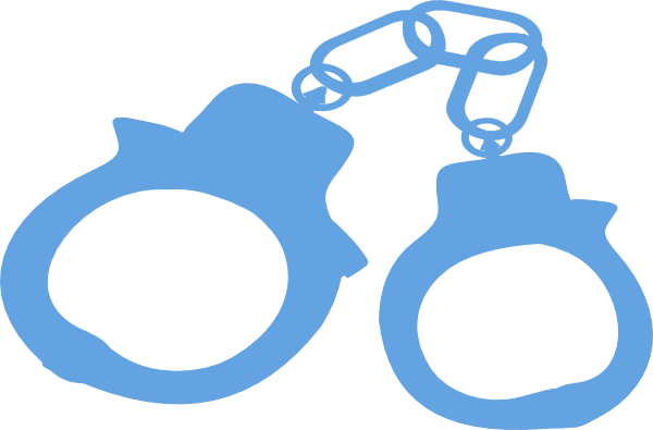 600x395 Large Handcuffs Light Blue Clip Art