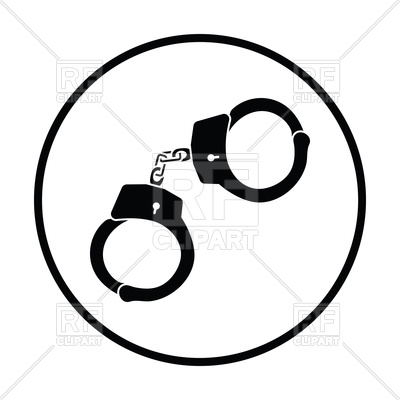 400x400 Thin Circle Design Of Police Handcuff Icon Royalty Free Vector
