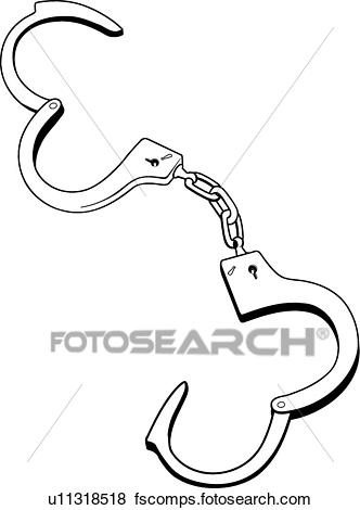 332x470 Clip Art Of Handcuffs U11318518