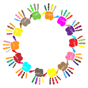 300x300 Prismatic Handprint Circle Clipart, Cliparts Of Prismatic