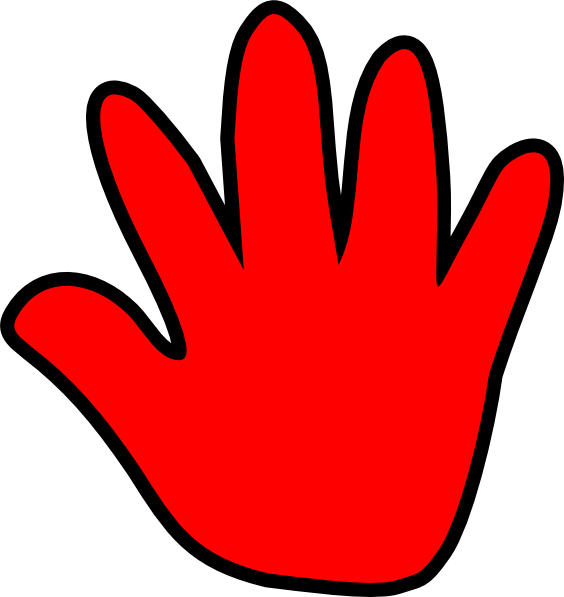 564x597 Child Handprint Red Clip Art