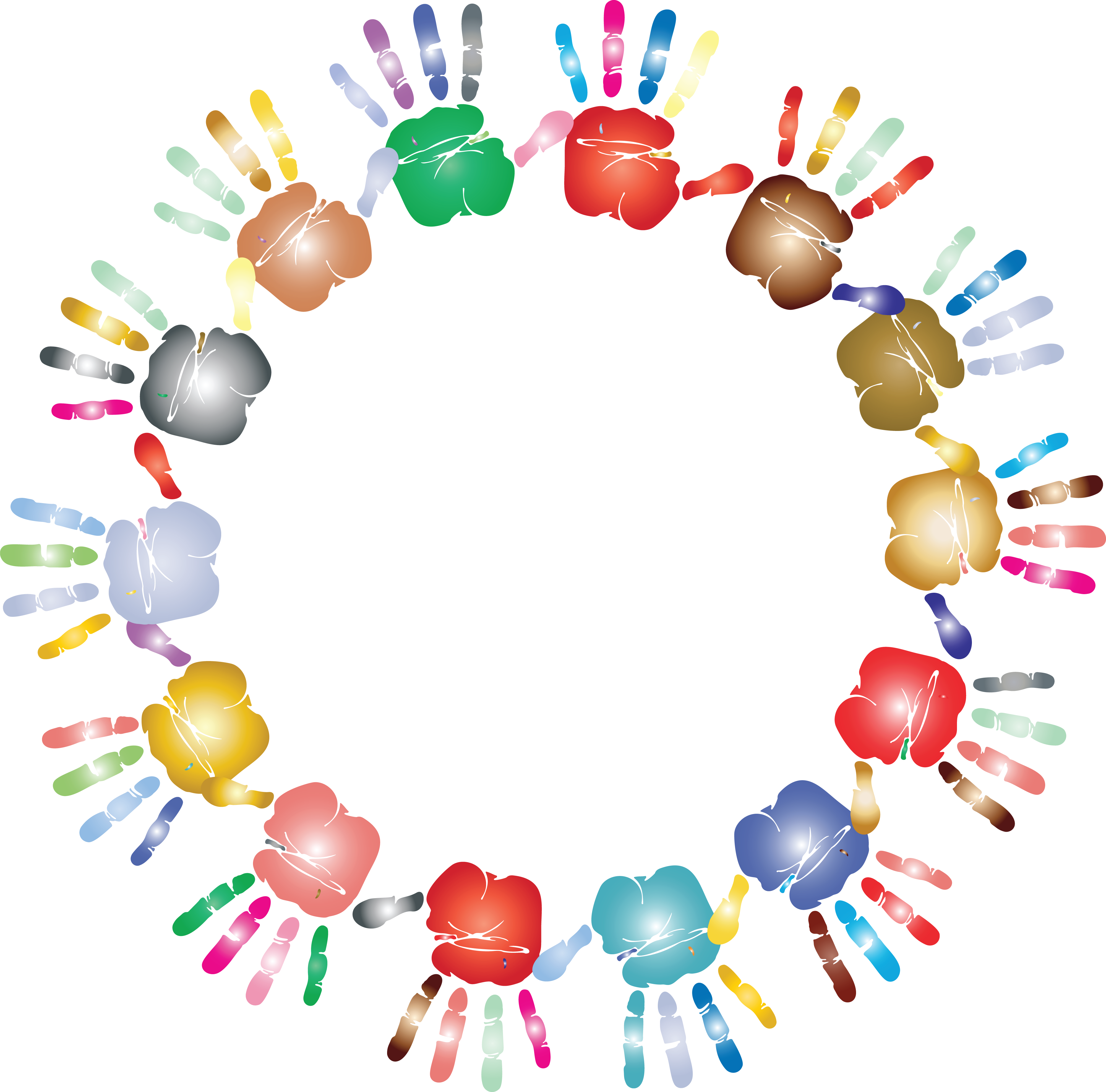 4000x3948 Handprint Clipart Colored