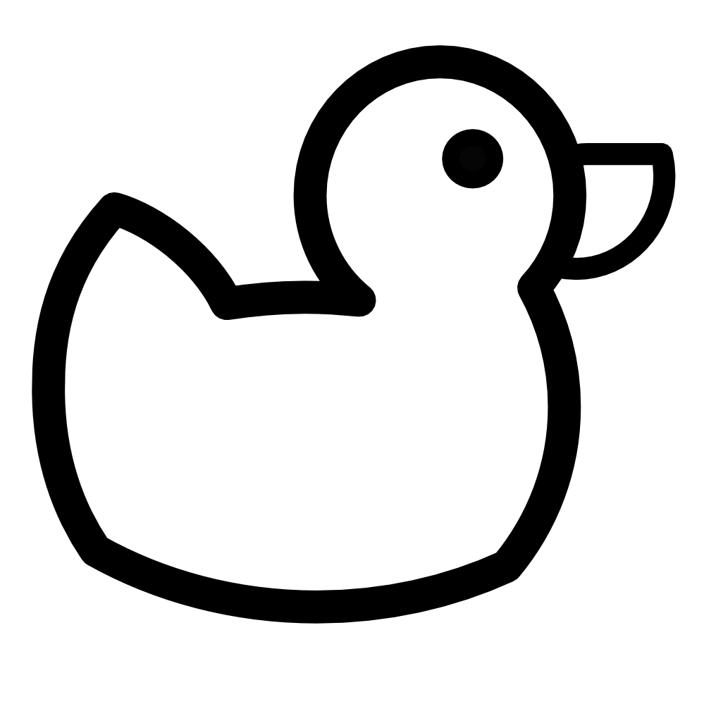 999x999 Black And White Ducky Icon Black White Art Cliparts