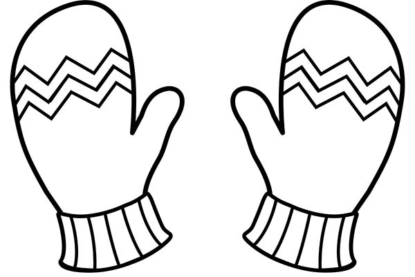 600x401 And Mitten Outline Clipart