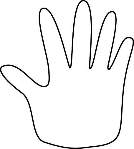 455x504 Hand Outline Clipart