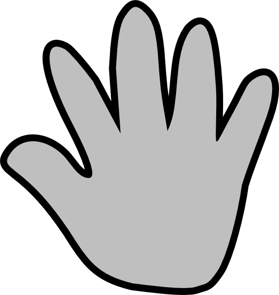 564x597 Gray Handprint Clip Art