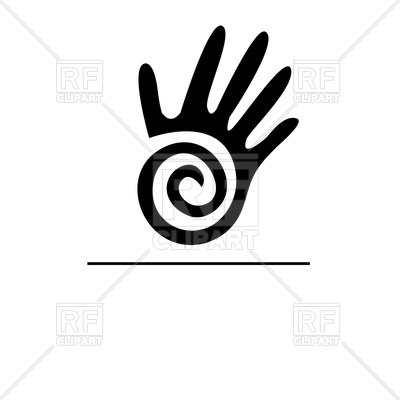 400x400 Stylized Isolated Handprint Royalty Free Vector Clip Art Image