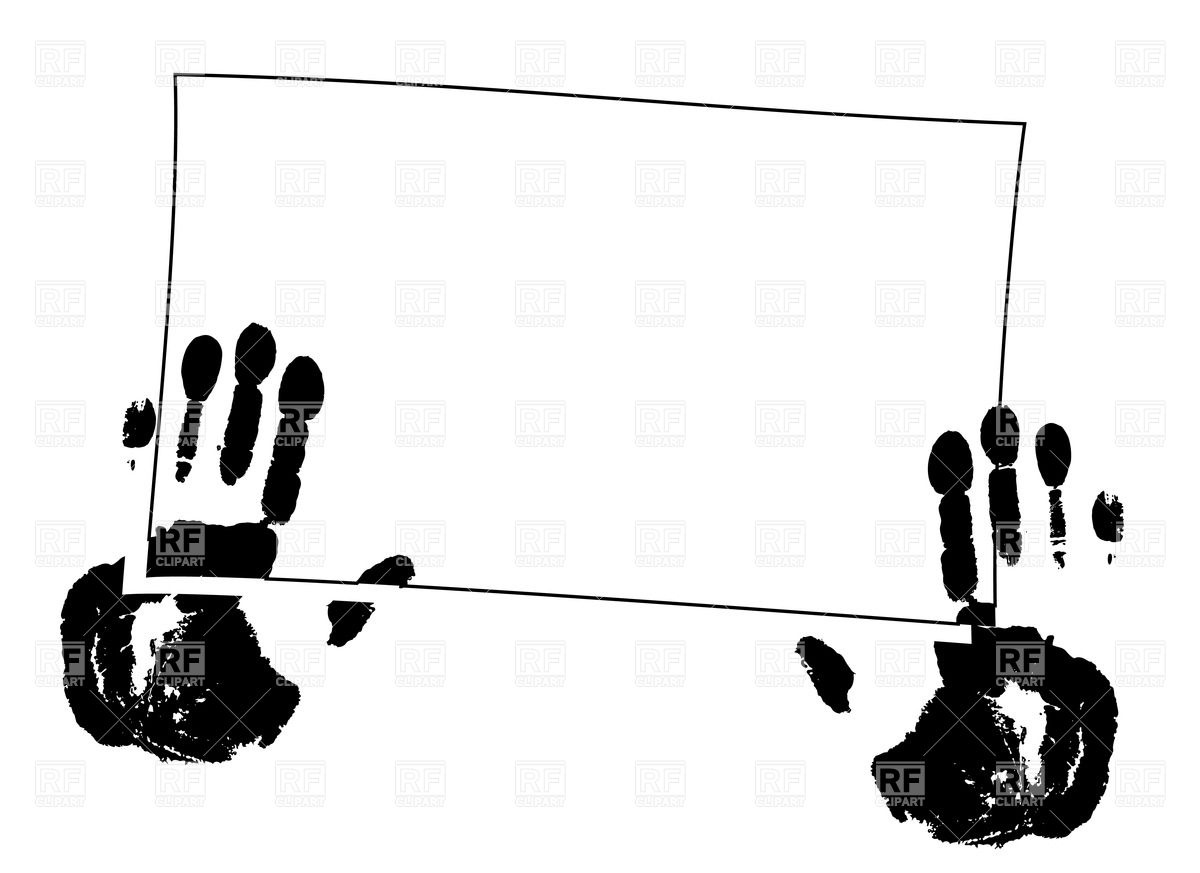 1200x873 Handprints (Palms) And Square Frame Royalty Free Vector Clip Art