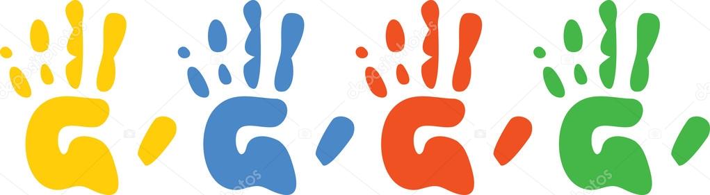 1021x281 Paint Handprints Stock Vectors, Royalty Free Paint Handprints