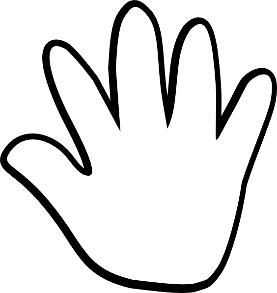 564x597 Child Handprint Blackwhite Clip Art