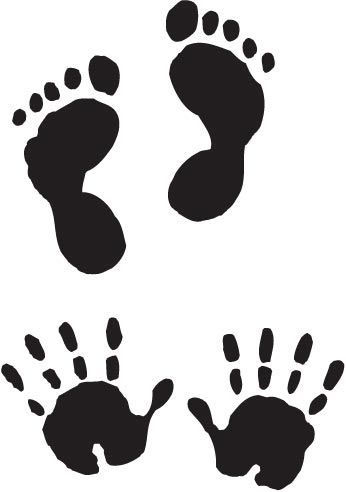 346x492 Clipart Of Baby Feet And Hands