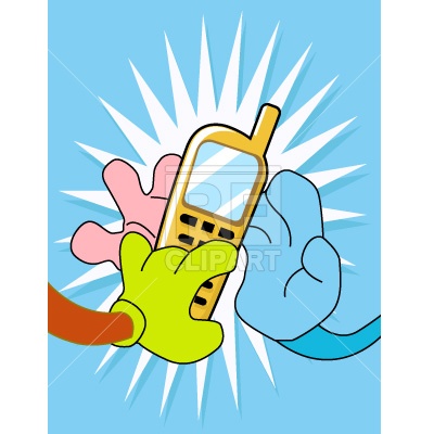 400x400 Hands And Cellphone Free Vector Clip Art Image