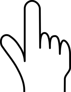 231x300 Black And White Pointing Hand Clipart